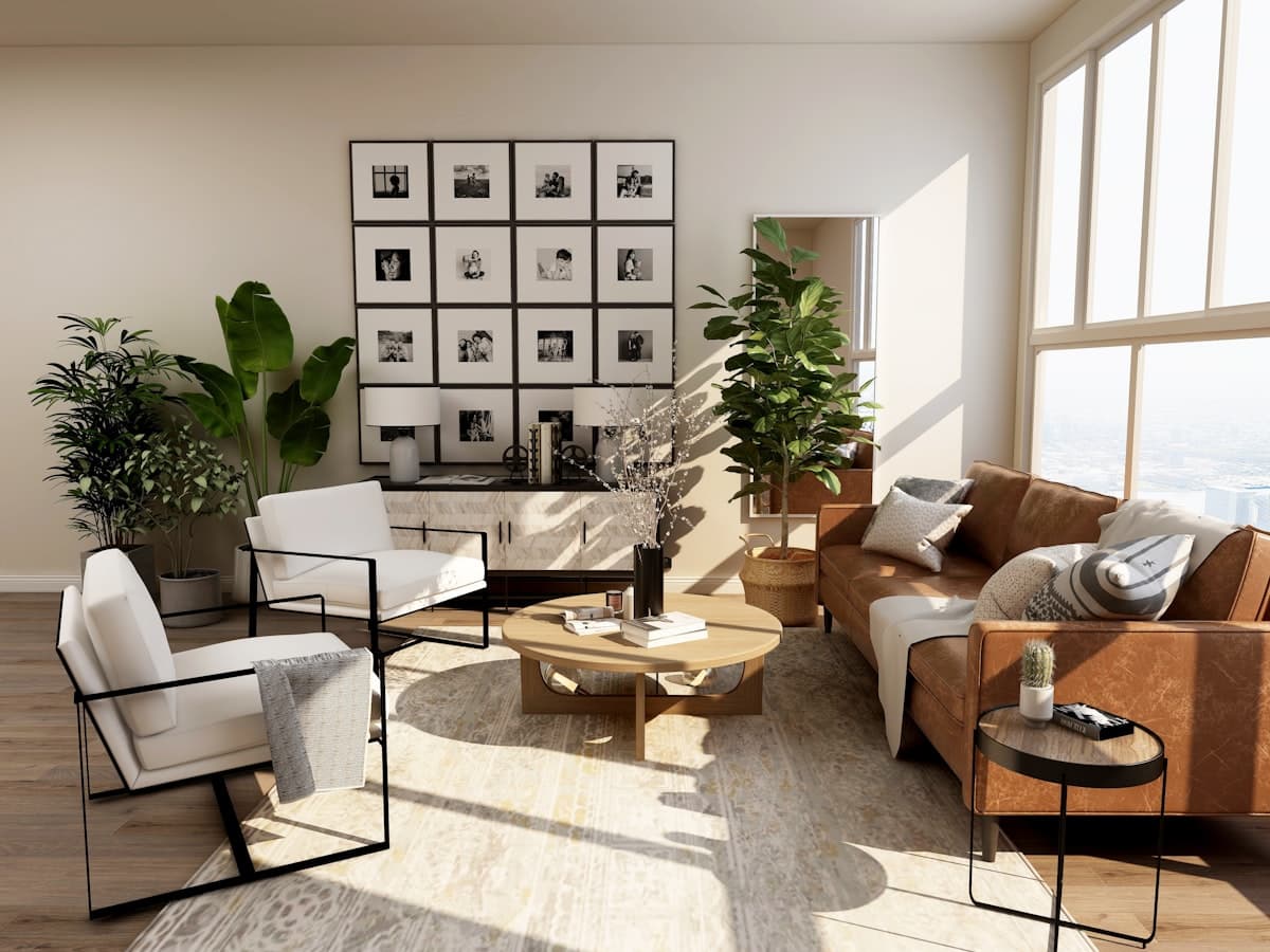 Hotel Demo lounge with comfortable seating and warm tones