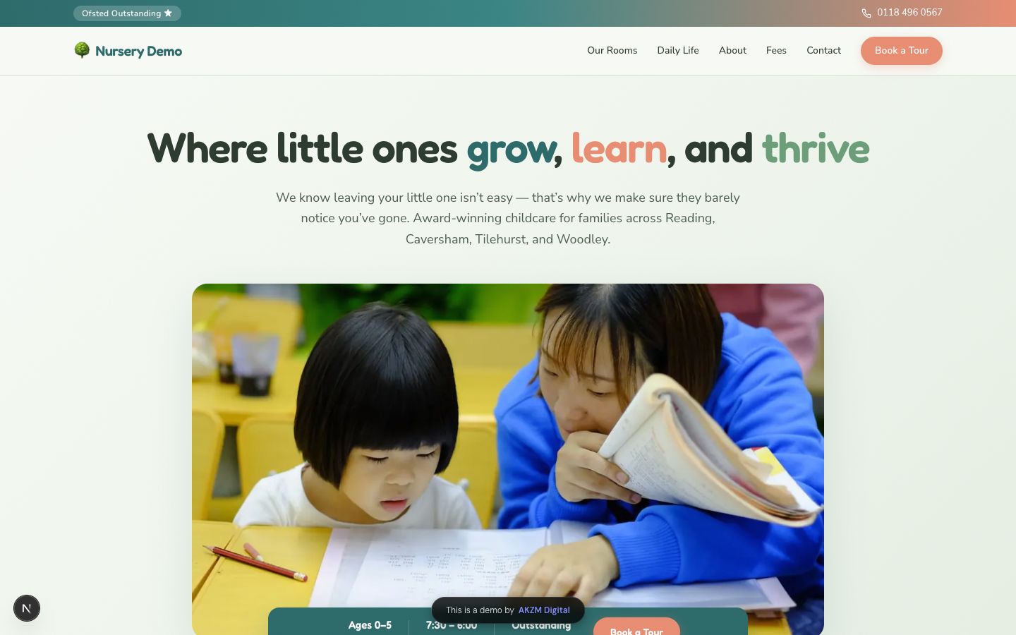Nursery Website Concept - Childcare website concept