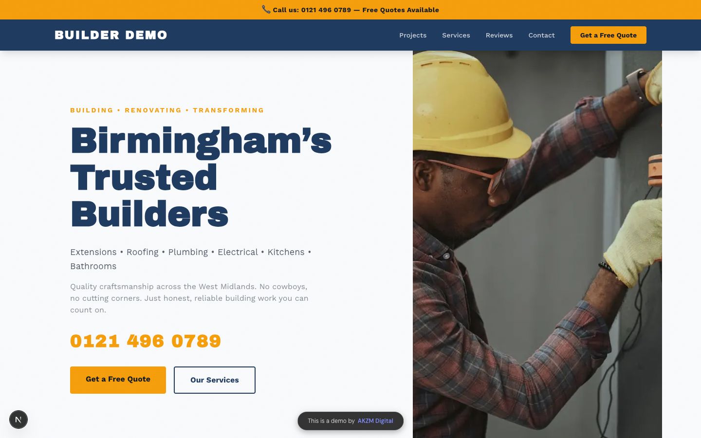 Construction Company Website Concept - Construction website concept